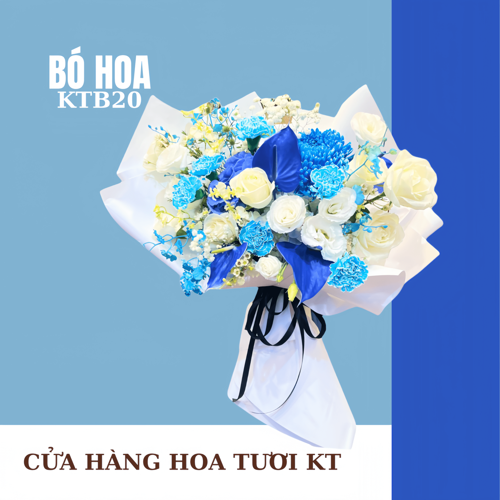 bo-hoa-chuc-mung-ngay-8-3-tone-xanh-duong-ktb20